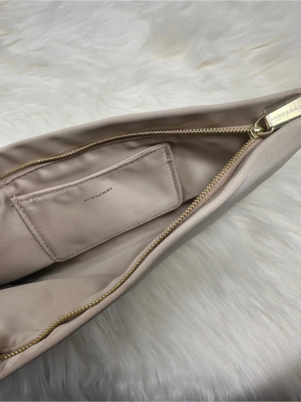 NWOT! Burberry Clutch/Makeup Pouch With Gold Logo